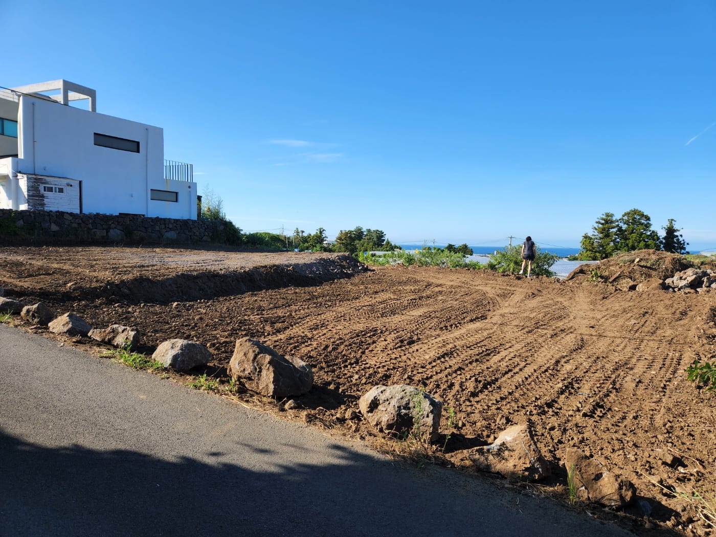 The same plot cleared and levelled to bare earth